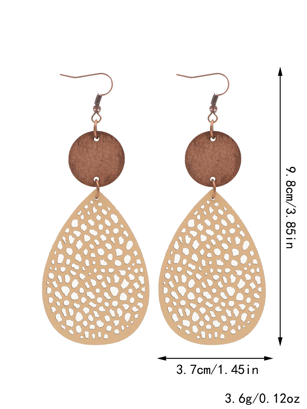 Vintage Style Hollow-Out PU Leather Drop Earrings,