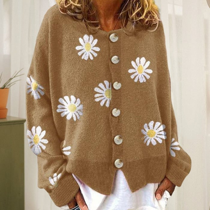 Angel™ Cute Cardigan With Daisies