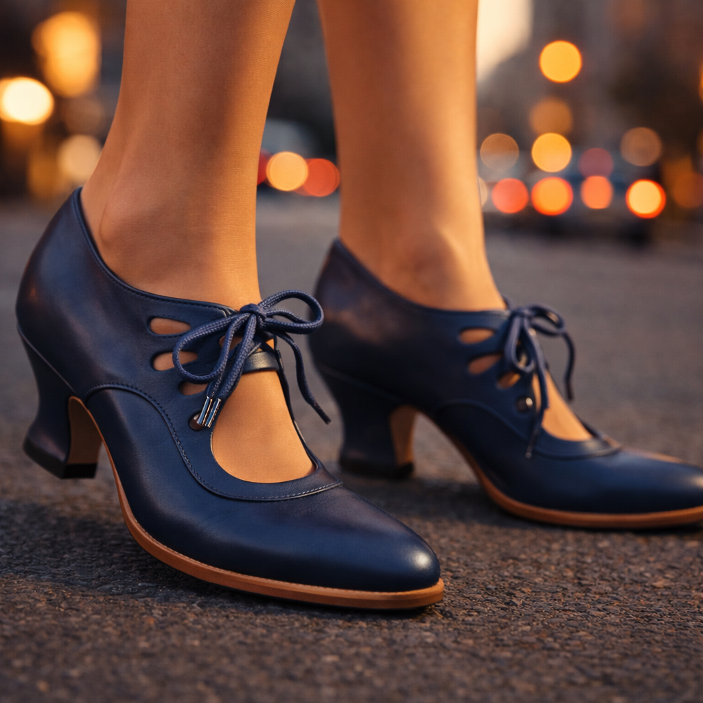 Camille Leather Lace Heels