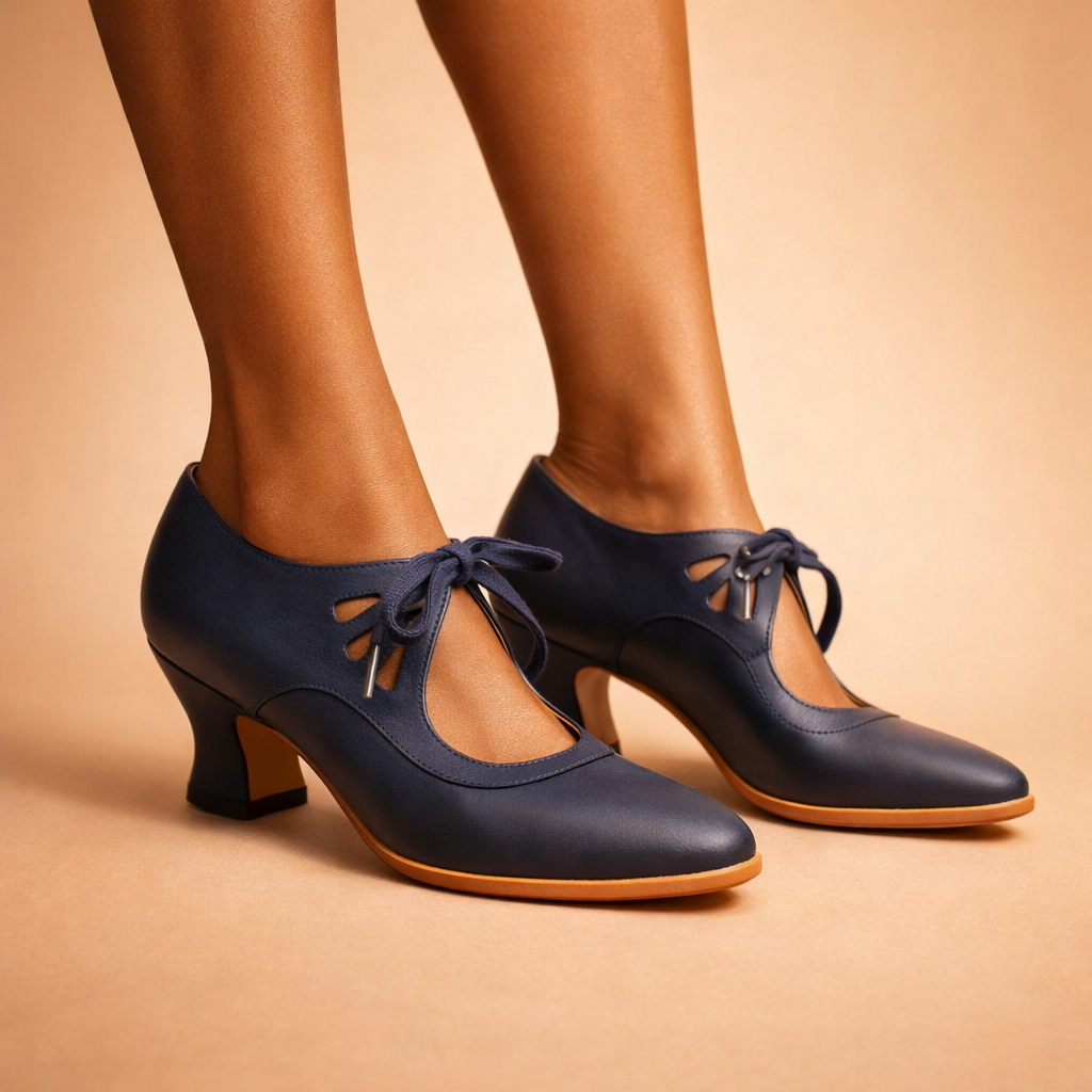 Camille Leather Lace Heels