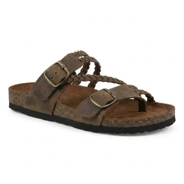 Hayleigh Braided Cork Orthopaedic Sandals - Single Buckle