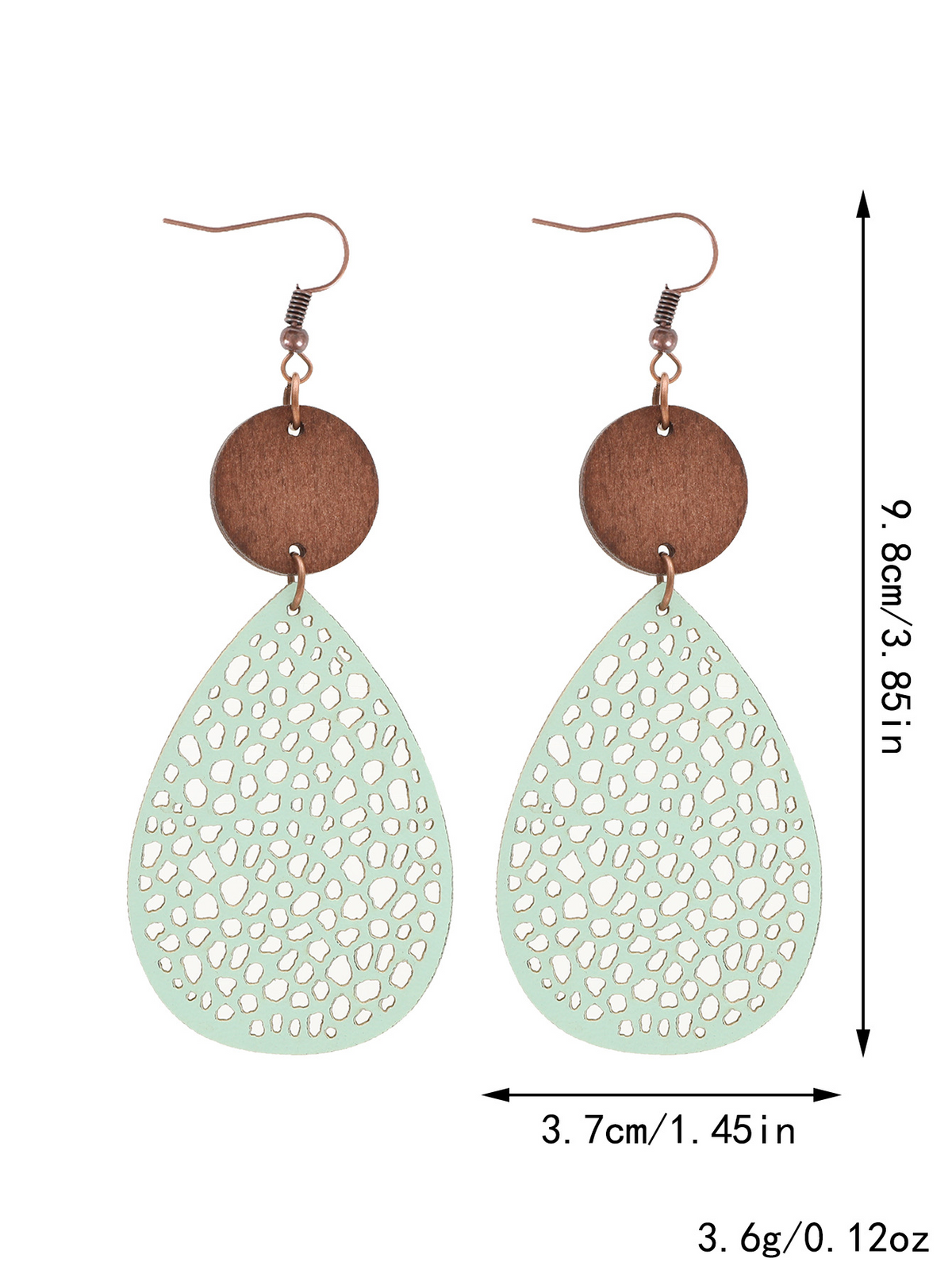 Vintage Style Hollow-Out PU Leather Drop Earrings,