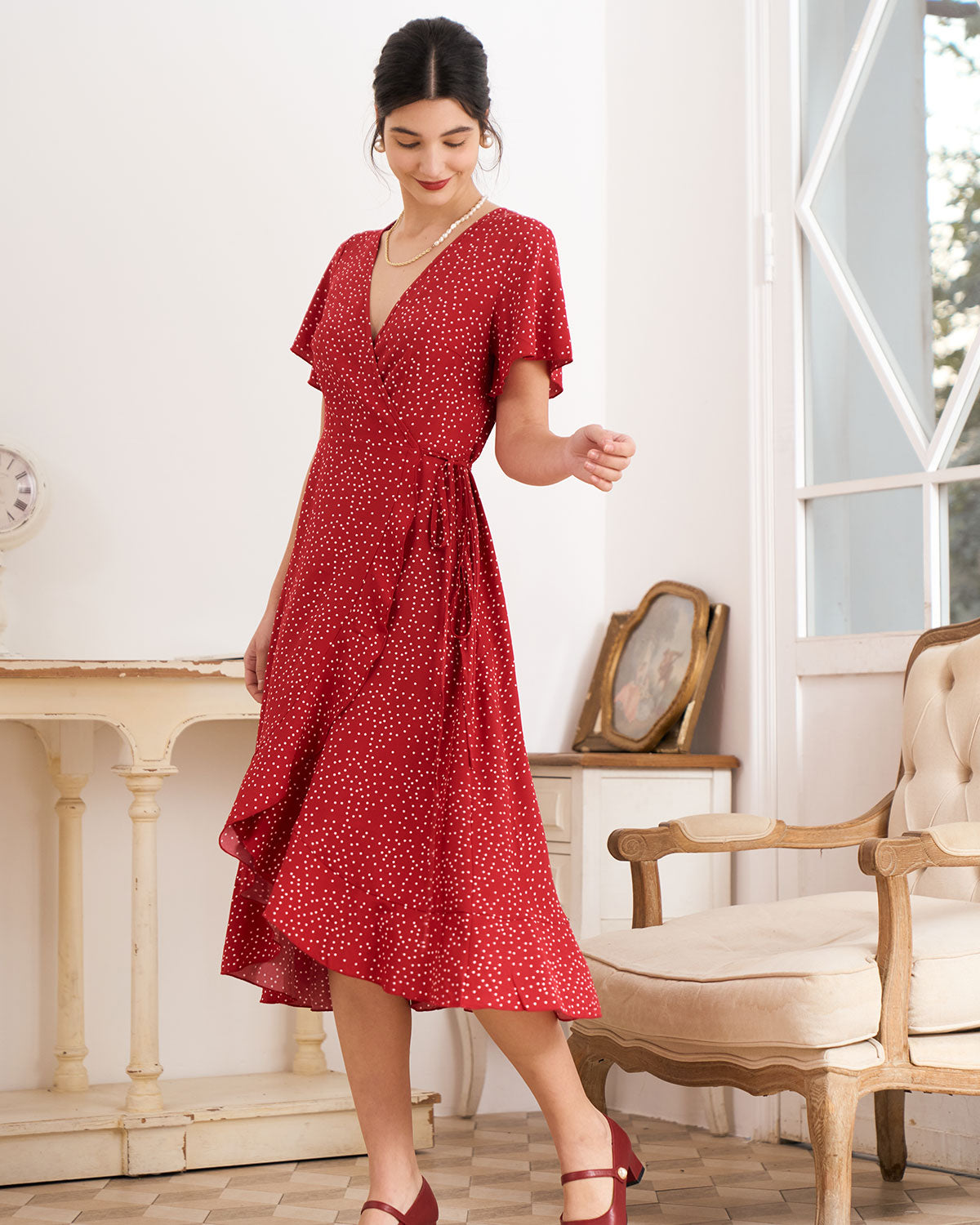 LUCIA | POLKA DOT WRAP DRESS