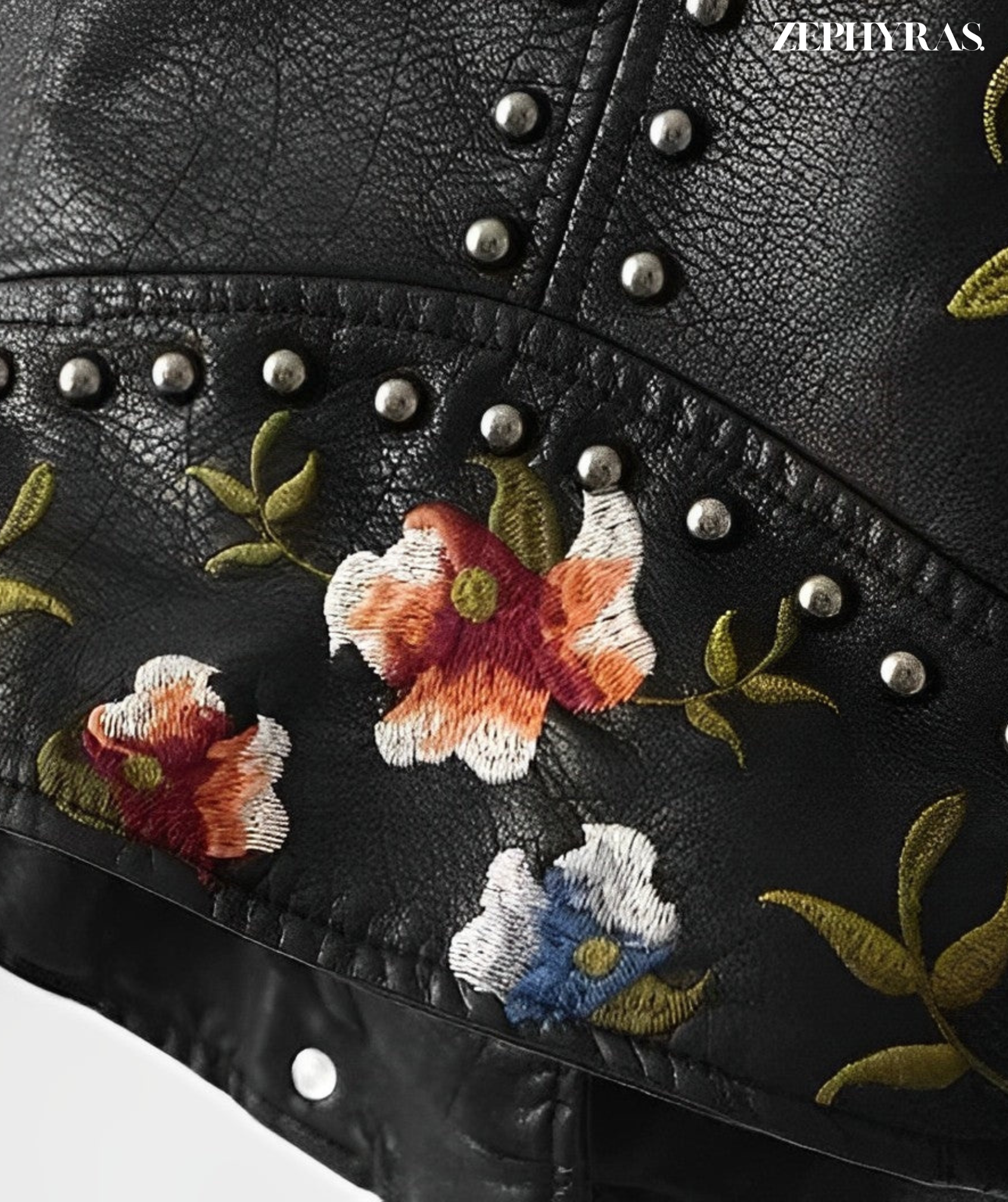 Rose™ Ladies Floral Leather Jacket