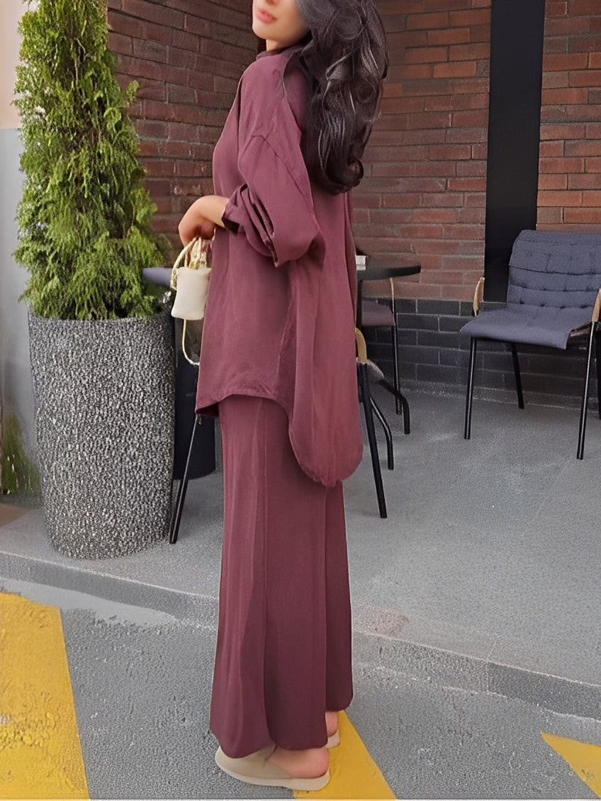 Radomira – Elegant Tie-Blouse & Flow Skirt Set