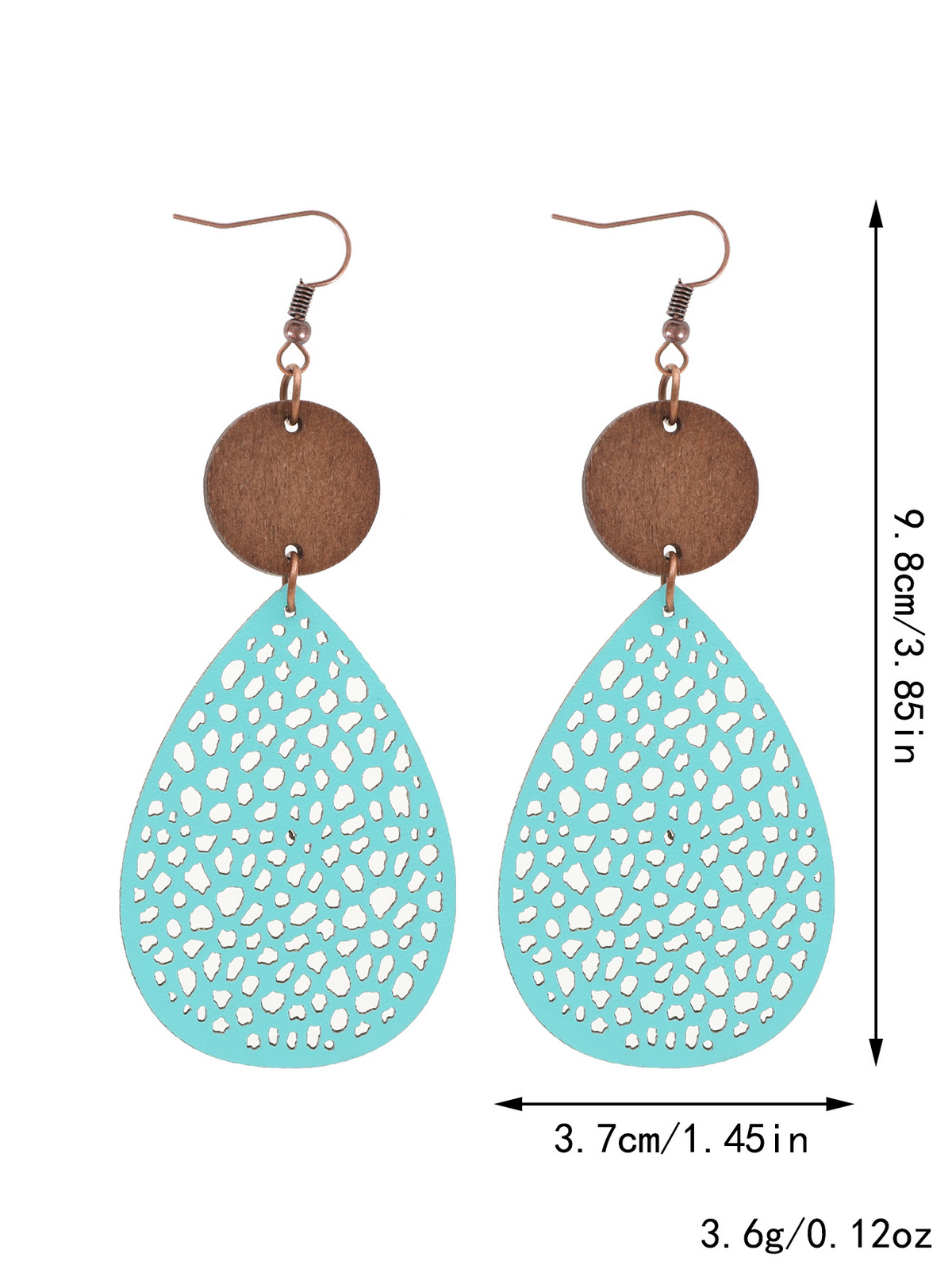 Vintage Style Hollow-Out PU Leather Drop Earrings,