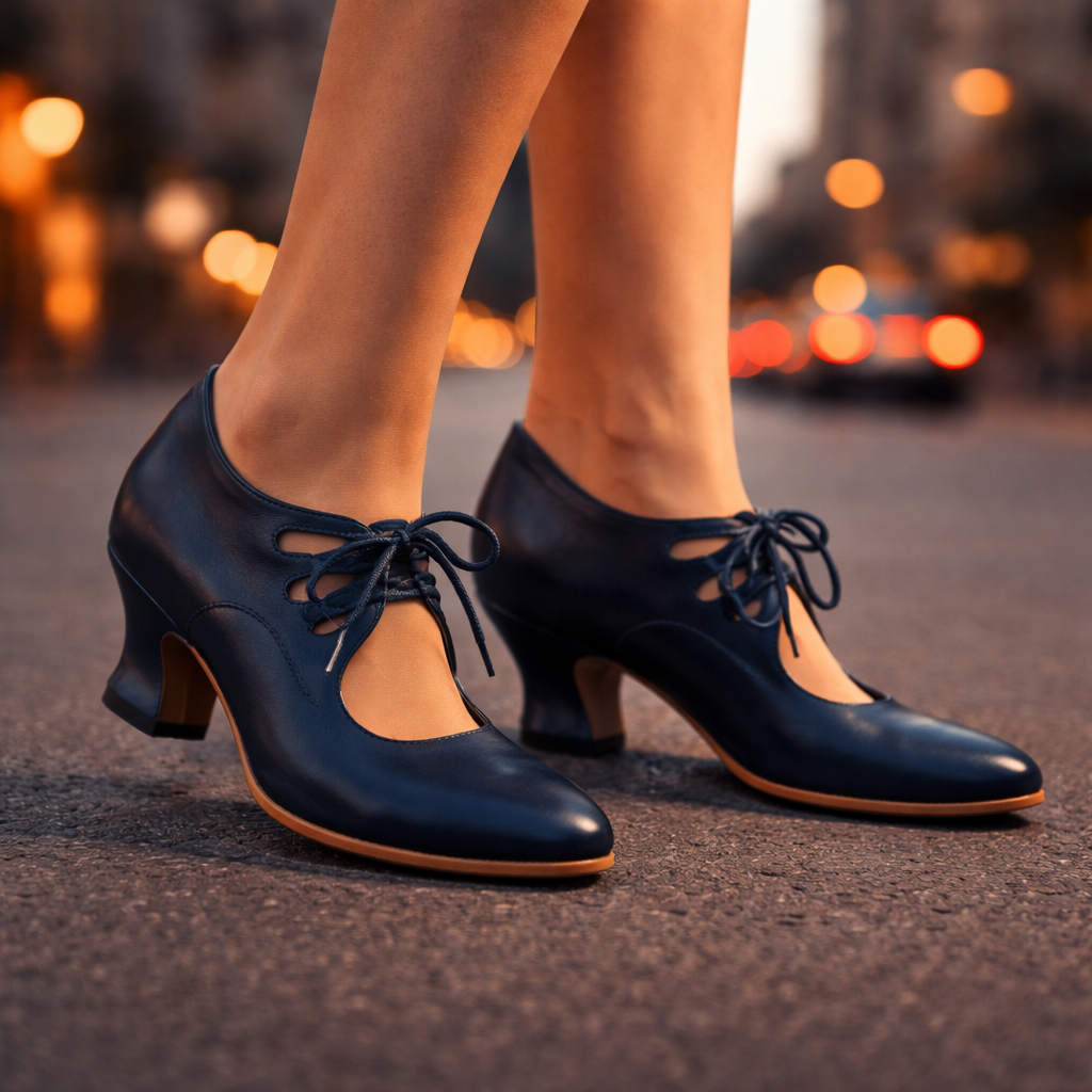 Camille Leather Lace Heels