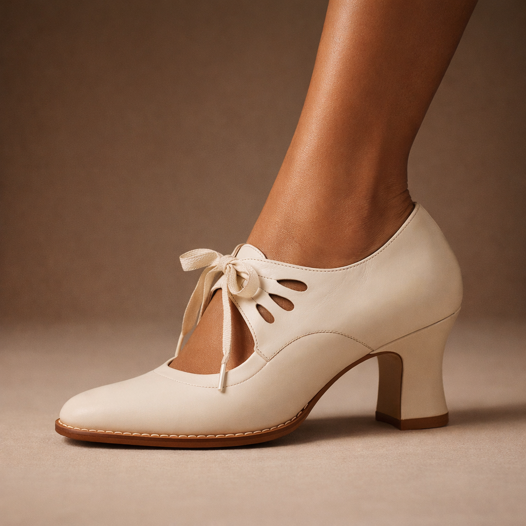 Camille Leather Lace Heels