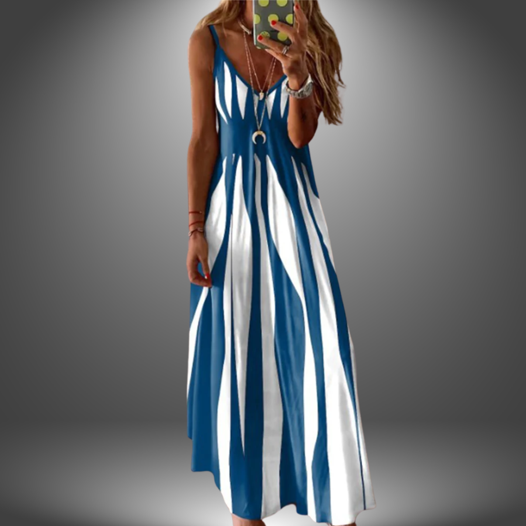 ALICIA | STRIPED SLEEVELESS MAXI DRESS