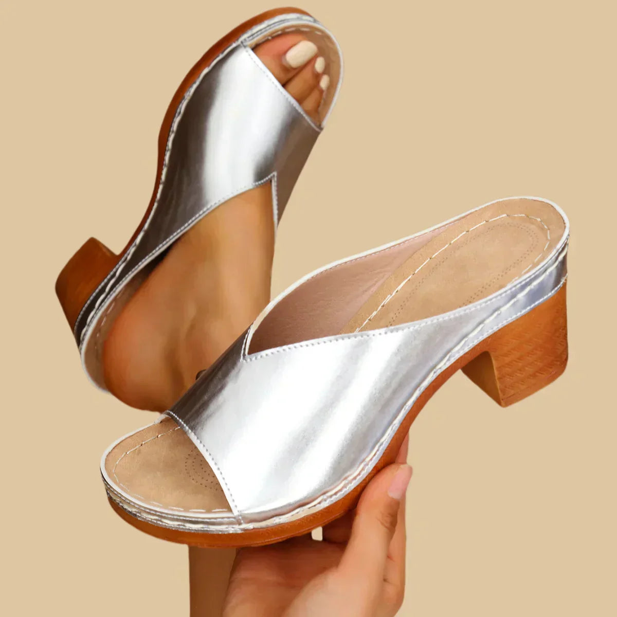 Navy™ Orthopedic Thick Heel Sandals