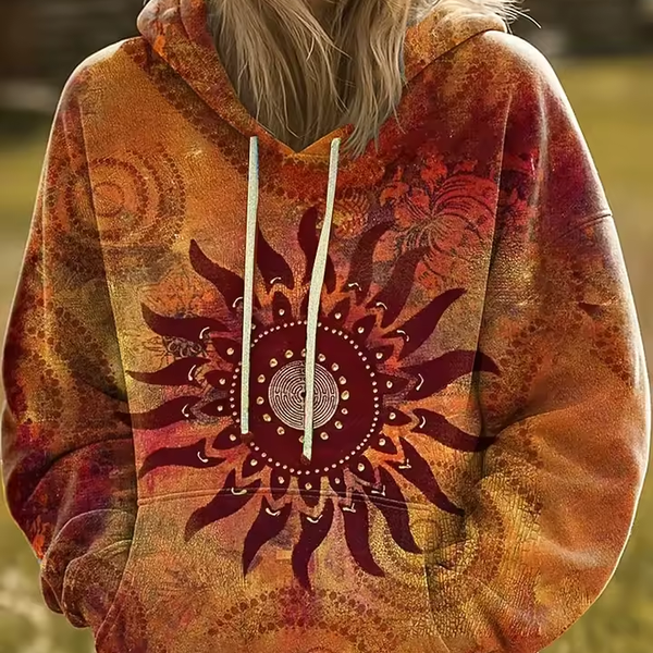 Dawnella™ | Bohemian Multicolor Patchwork Hoodie