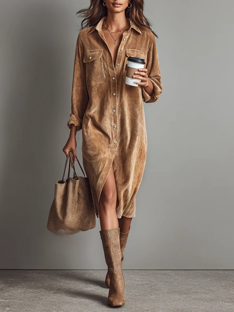 FLORENCE  | CORDUROY MIDI DRESS