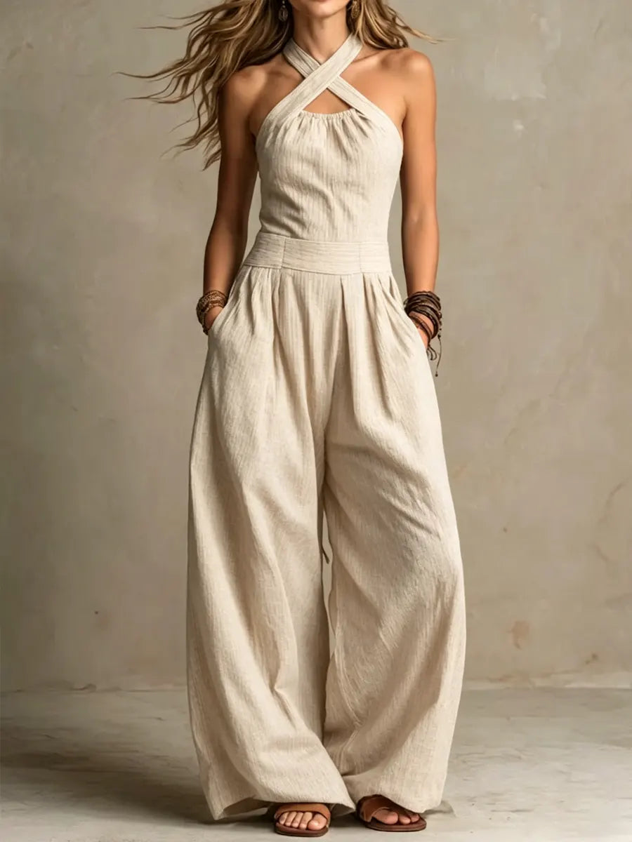 Bianca | Elegant Cross-Neck Jumpsuit